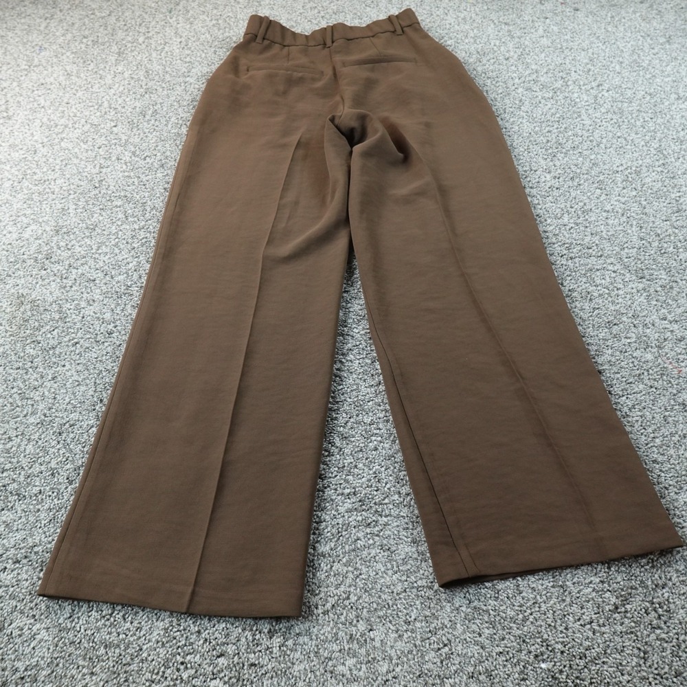 Abercrombie Fitch Pants Womens 29 Brown Wide Leg Chino Trouser Pleated High Rise - Picture 10 of 12